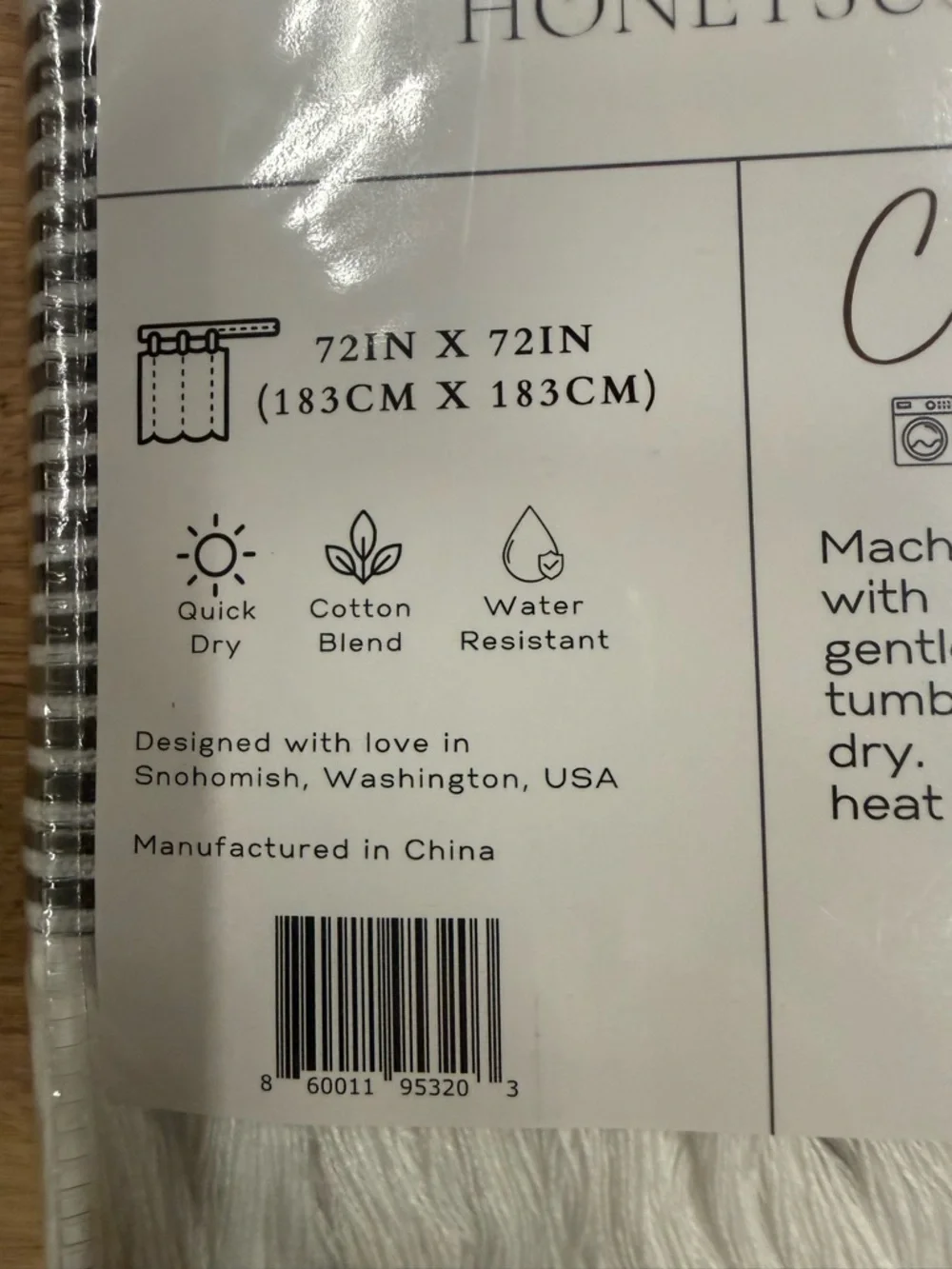 Hearth Honeysuckle Boho Shower Curtain - Black & White‎ Stripe